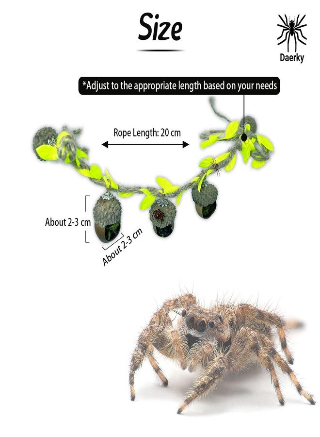 Daerky Jumping Spider Hide, Magnetic Climbing Rope Bridge, Handmade Real Acorn Hideaway Cave, Spider Platform, Decorative Accessory for Small Reptile Enclosures (Style 2) - Image 2